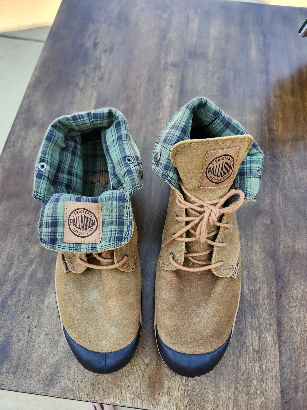 Palladium Men’s Fold-Down Suede Boots in Brown